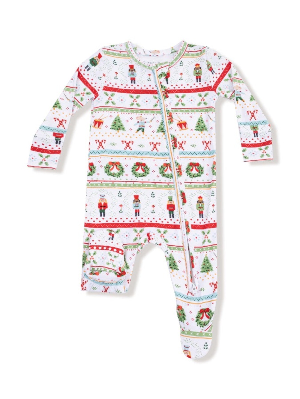 Nutcracker Fair Isle Two-Way Zipper Footie by Angel Dear